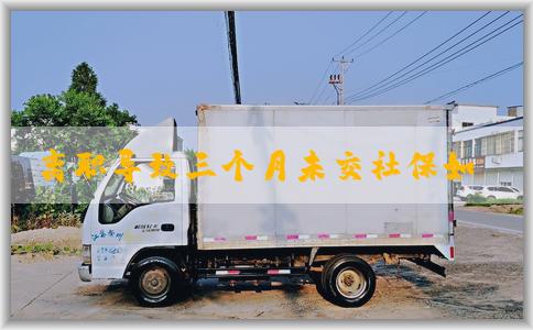 离职导致三个月未交社保如何解决问题？